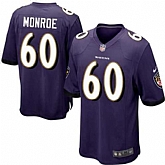 Nike Men & Women & Youth Ravens #60 Monroe Purple Team Color Game Jersey,baseball caps,new era cap wholesale,wholesale hats